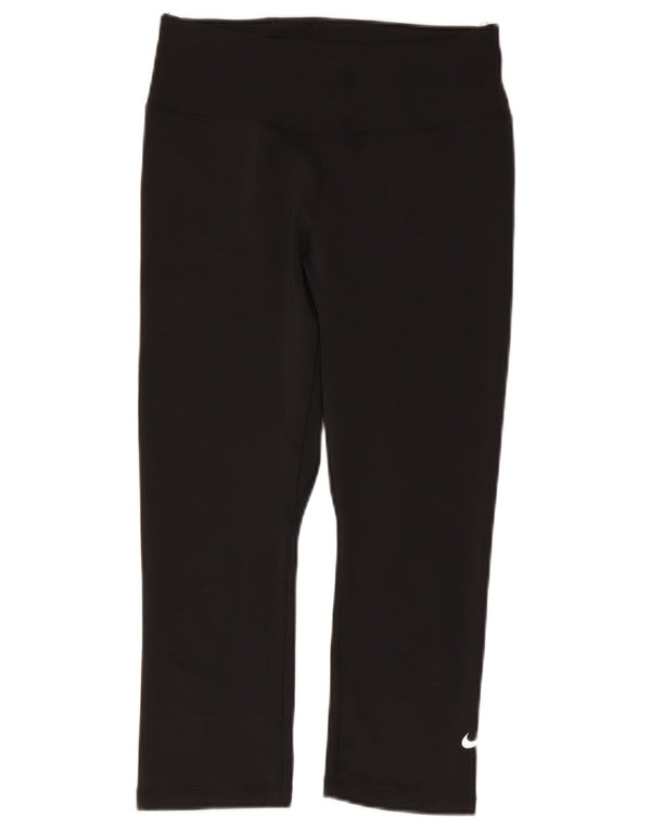 Damskie legginsy Nike Dri Fit Capri UK 10, małe, czarne, poliestrowe