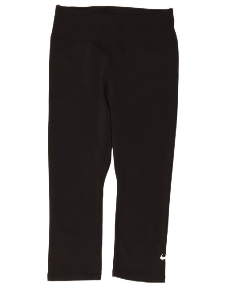 Damskie legginsy Nike Dri Fit Capri UK 10, małe, czarne, poliestrowe