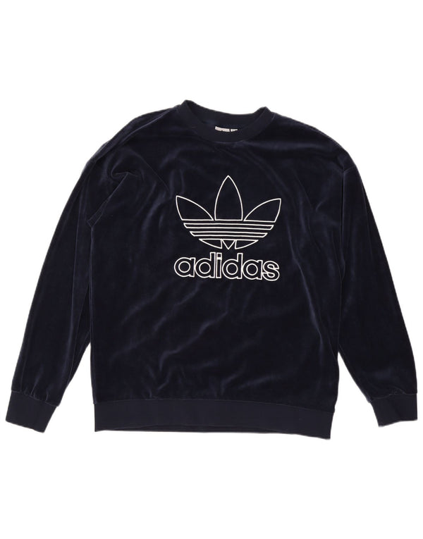 Damska bluza oversize z grafiką ADIDAS, UK 12, średni granat