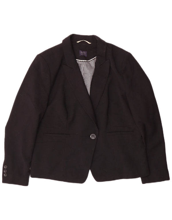 Marks & Spencer Damska marynarka zapinana na 1 guzik UK 20 2XL Czarny poliester
