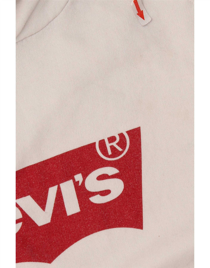 Męski sweter z kapturem Levi's z grafiką, duży, biały, bawełniany