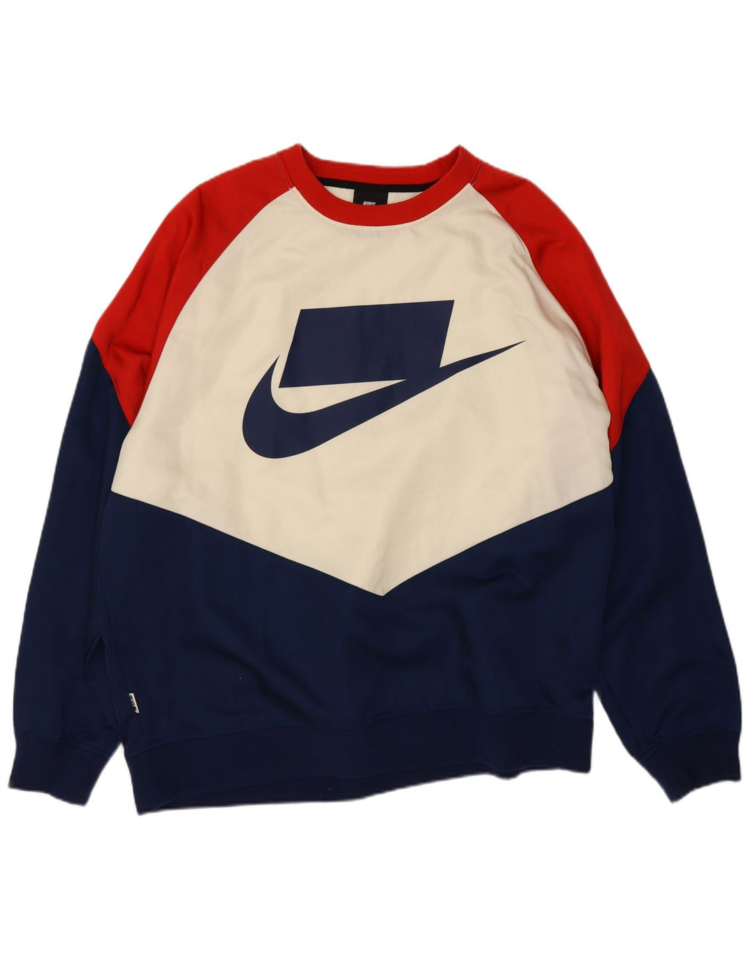 Męski sweter z grafiką Nike, duży, wielokolorowy nylon z blokami kolorów