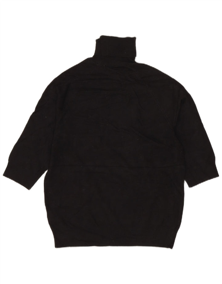 Damski sweter ZARA z okrągłym dekoltem i rękawami 3/4 UK 12, średni czarny wiskoza