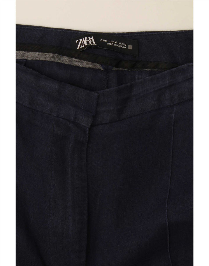 Spodnie damskie Zara Straight Chino Medium W30 L31 Granatowe