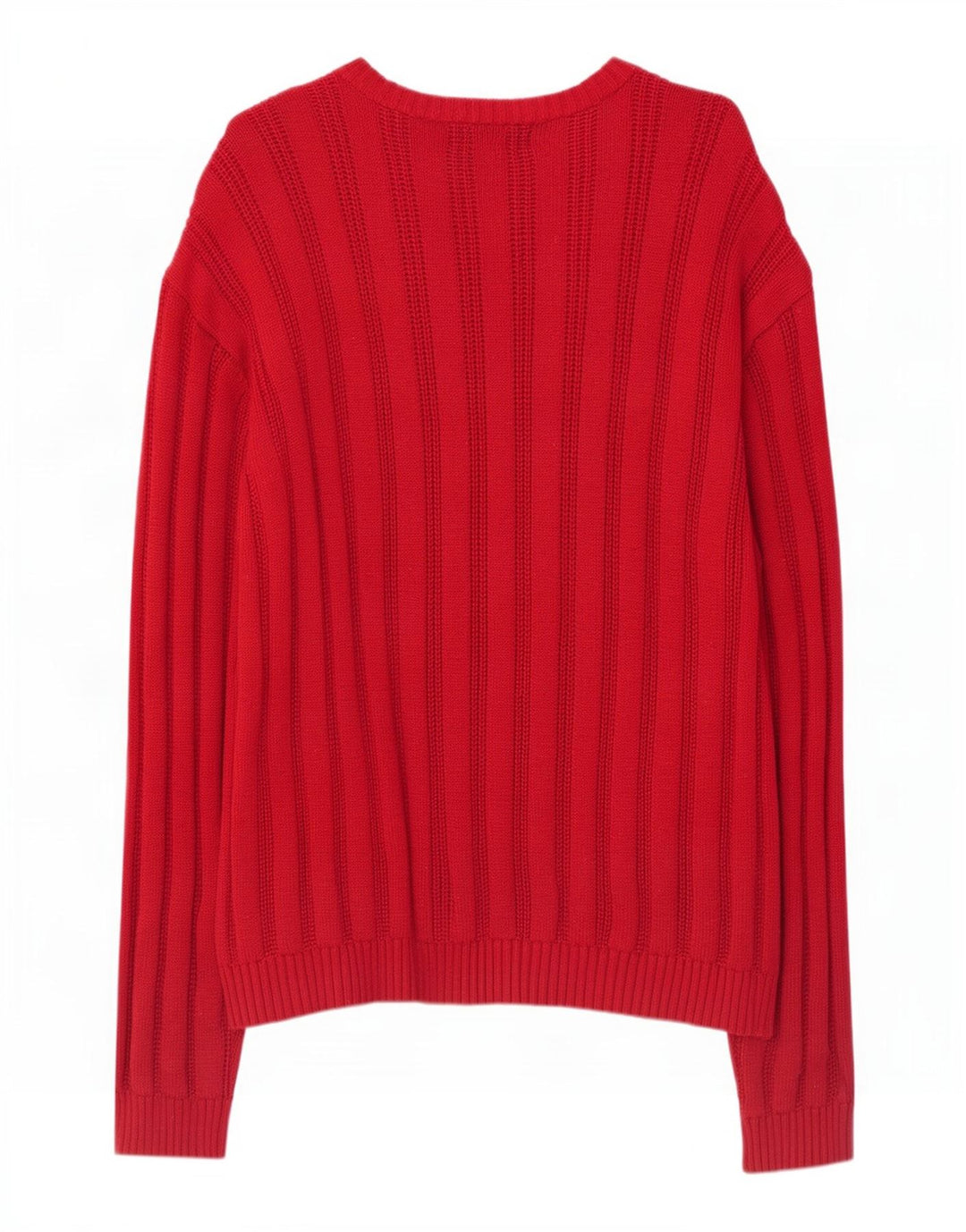 Męski sweter Chaps z dekoltem w łódkę, duży, bawełniany w czerwone paski