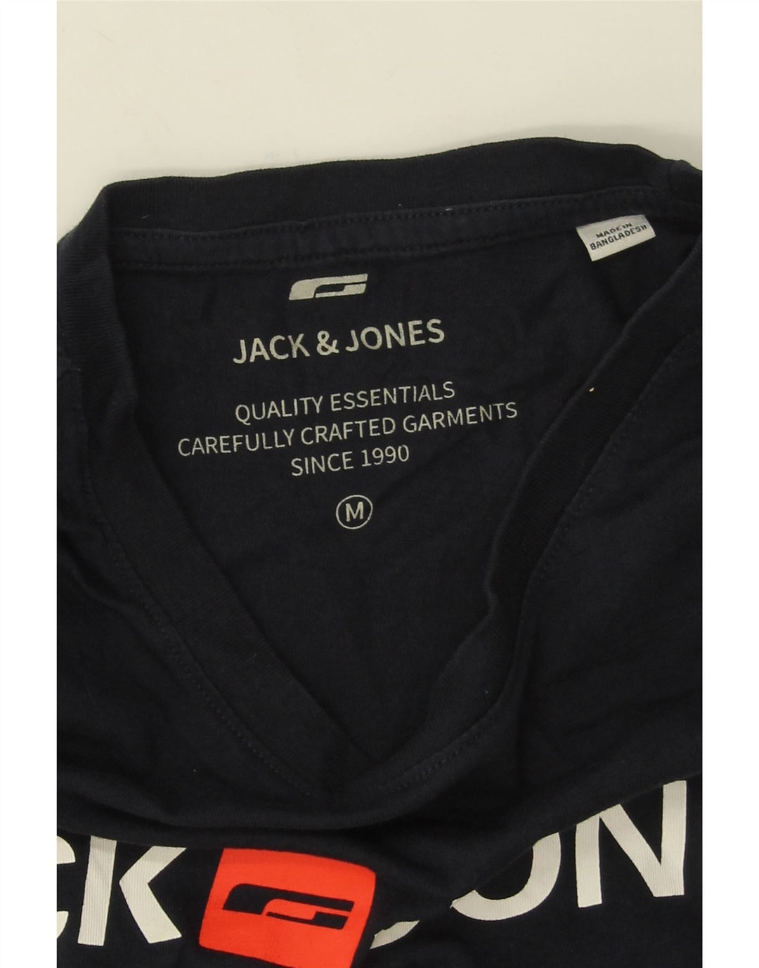 Męski T-shirt z grafiką Jack & Jones, średni, granatowy, bawełniany