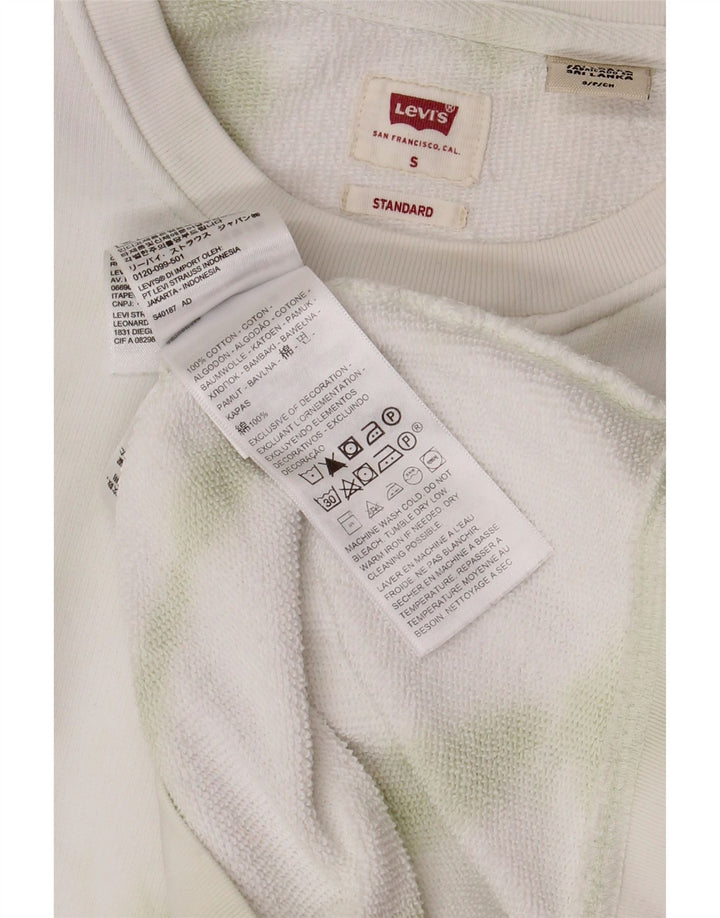 Męski standardowy sweter LEVI'S, mały, biały, z bawełny typu tie-dye