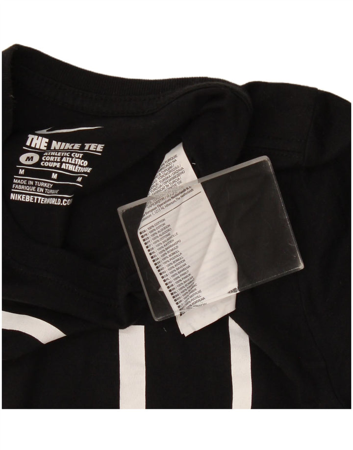 Męski T-shirt z grafiką Nike, średni czarny, bawełniany