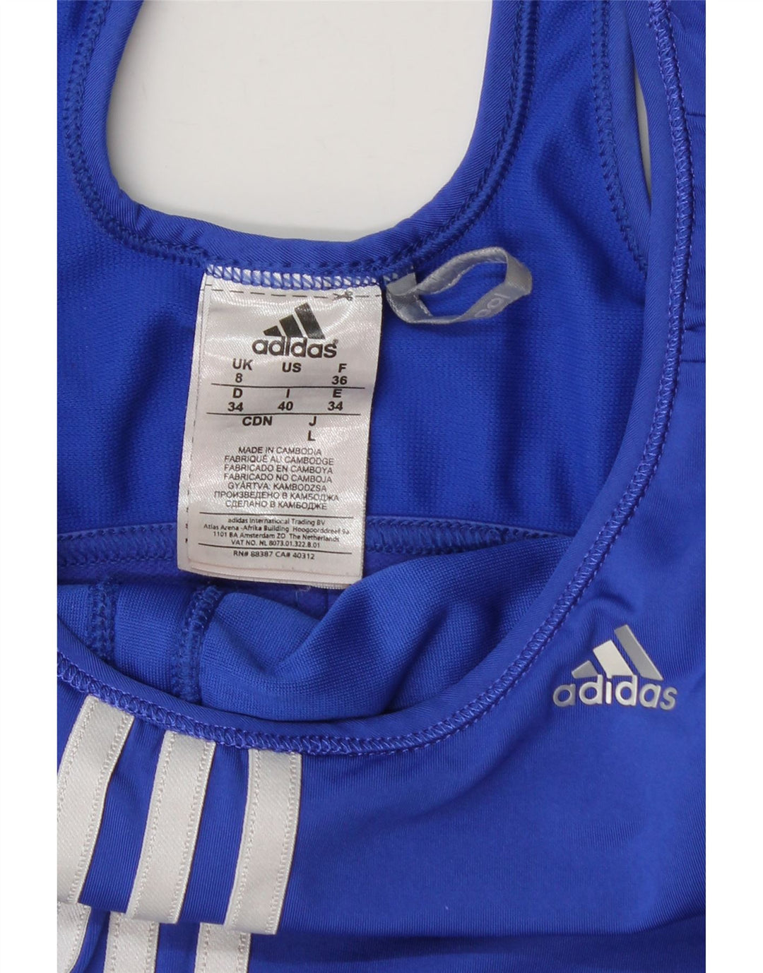 Damska kamizelka Adidas Climacool Top UK 8 Mały niebieski nylon z blokami kolorów