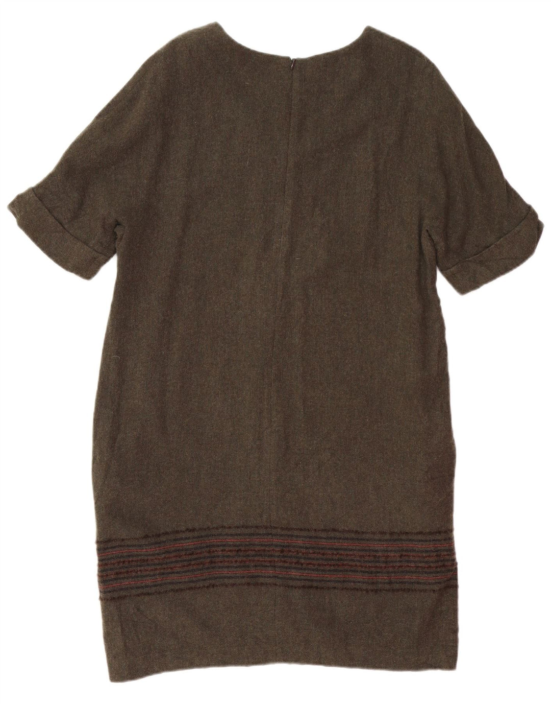 Damska sukienka typu shift MASSIMO DUTTI UK 14, duża, wełniana w paski khaki