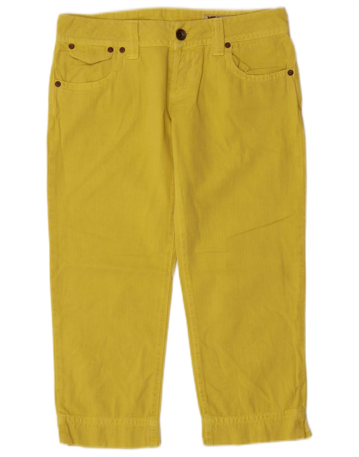 Damskie jeansy Capri Gas W27 L20 Żółte bawełniane