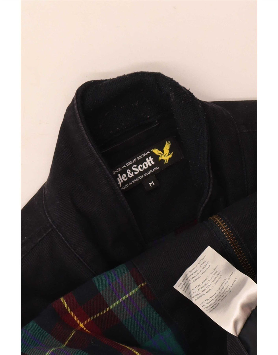 Męska kurtka bomber Lyle & Scott UK 38, średnia, granatowa, bawełniana