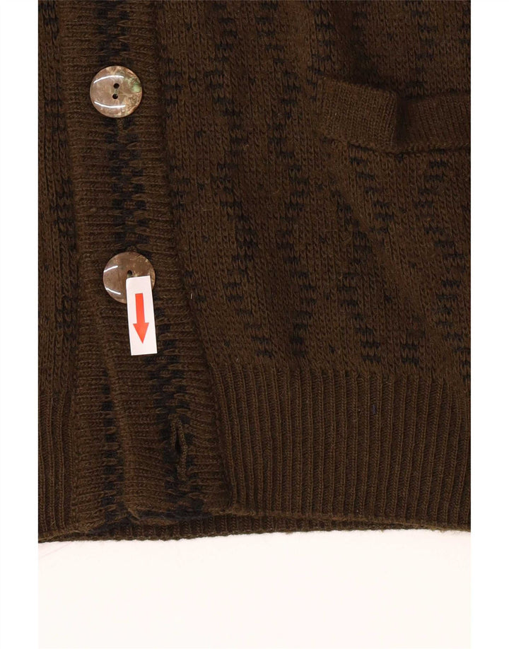 Vintage Mens Cardigan Sweater Medium Green Wool