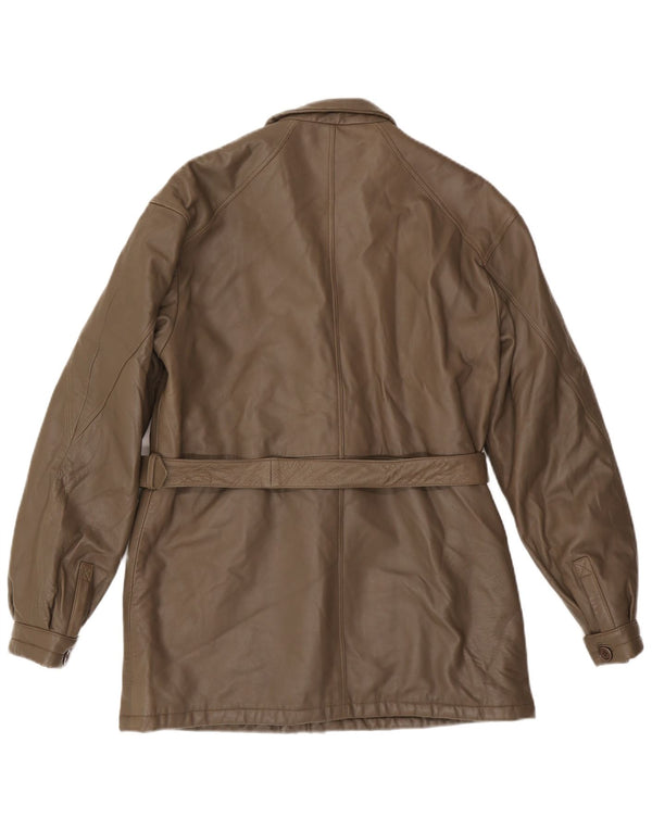 Męska kurtka skórzana VINTAGE IT 48 Średniobrązowa skóra