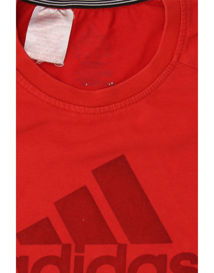 ADIDAS Mens Graphic T-Shirt Top Small Red Cotton Vintage Adidas and Second-Hand Adidas from Messina Hembry 