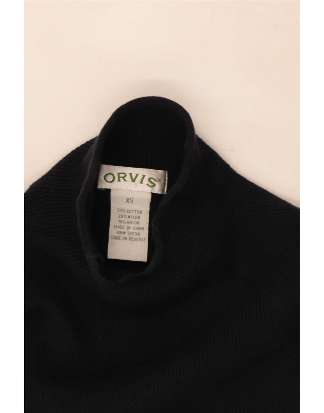 Damski top Orvis z długim rękawem UK 6 XS, czarna bawełna