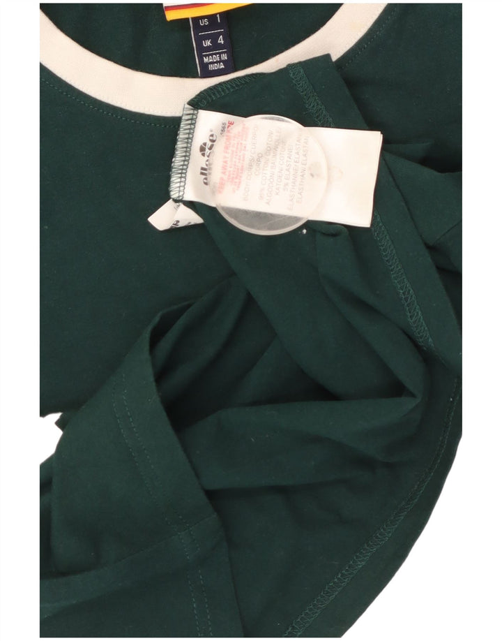 Damski T-shirt z krótkim rękawem ELLESSE, UK 4 XS, zielony, bawełniany