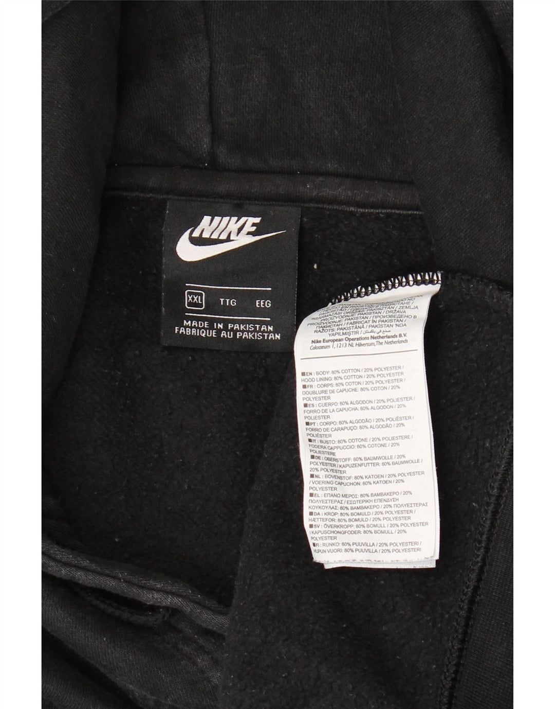 Męski sweter z kapturem Nike 2XL, czarny, bawełniany