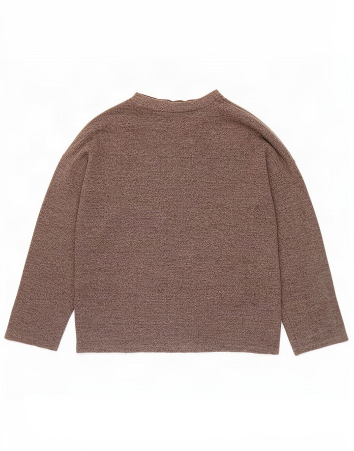 Damski sweter oversize Zara z okrągłym dekoltem UK 10, mały, szary poliester