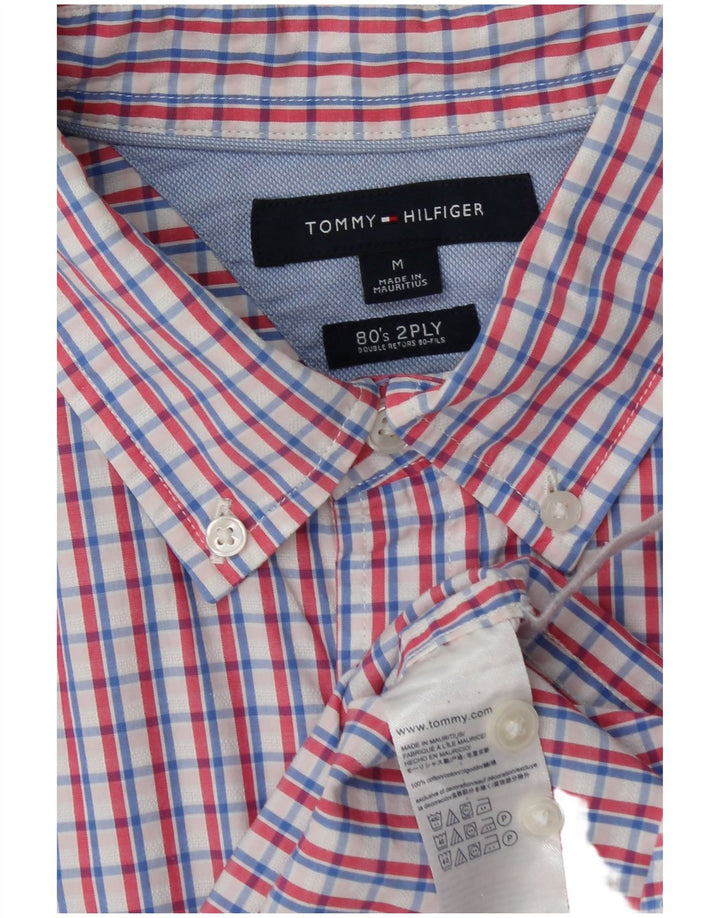 TOMMY HILFIGER Męska dwuwarstwowa koszula z lat 80., średniej wielkości, wielokolorowa, bawełniana w kratkę