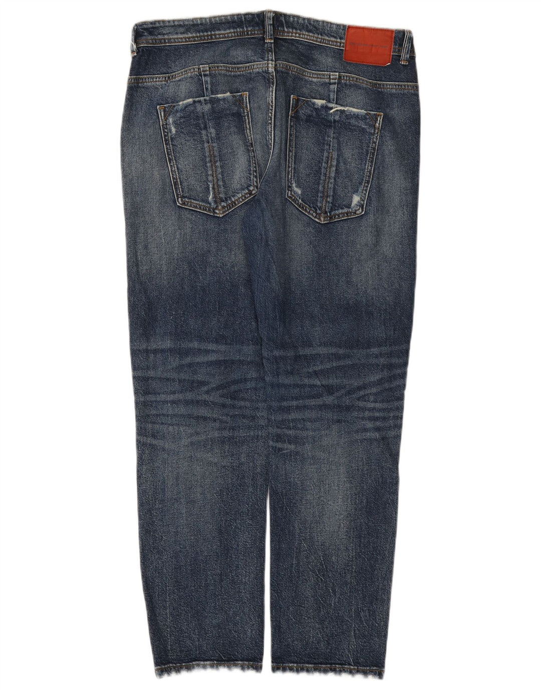 Damskie jeansy Zara w trudnej sytuacji, EU 40 Medium W30 L28, niebieska bawełna