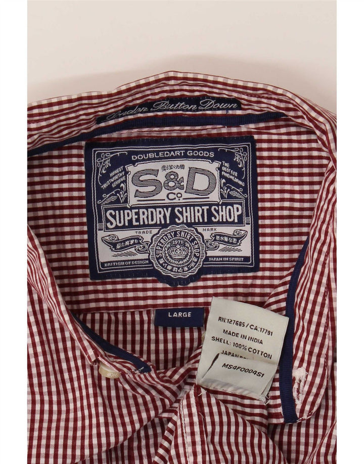 Koszula męska Superdry, duża, bawełniana w czerwoną kratkę