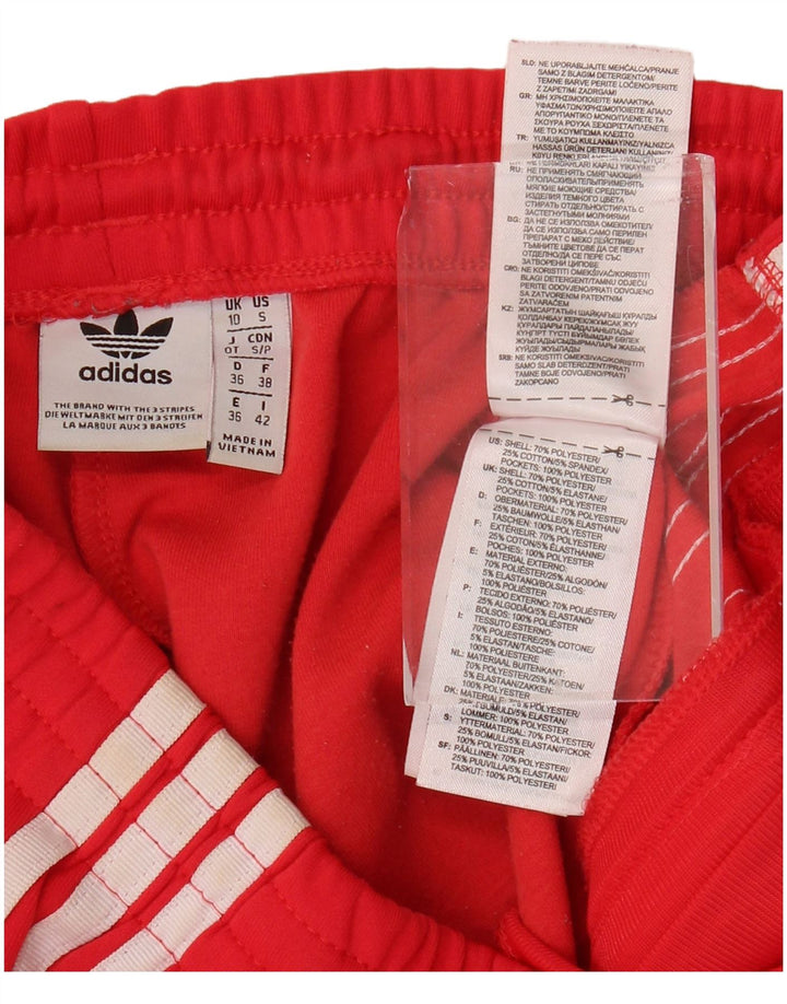 Damskie spodnie dresowe ADIDAS UK 10, małe, czerwone, poliestrowe