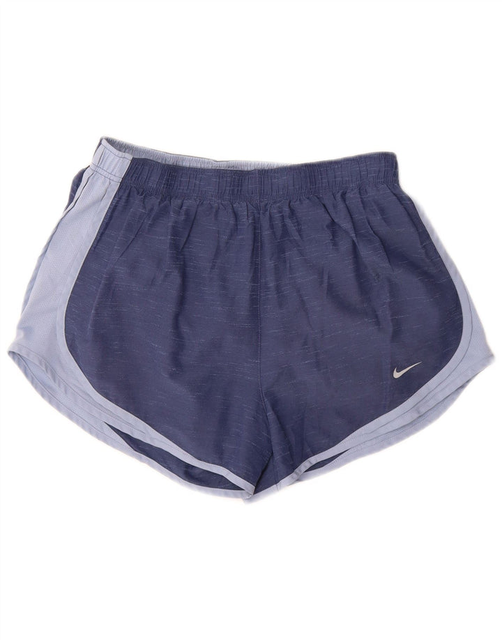 Damskie spodenki sportowe Nike Dri Fit UK 16, duży niebieski poliester z blokami kolorów