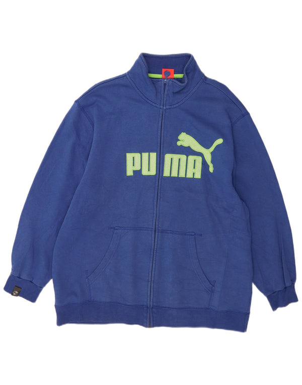 Męska kurtka dresowa Puma z grafiką, 2XL, niebieska, bawełniana