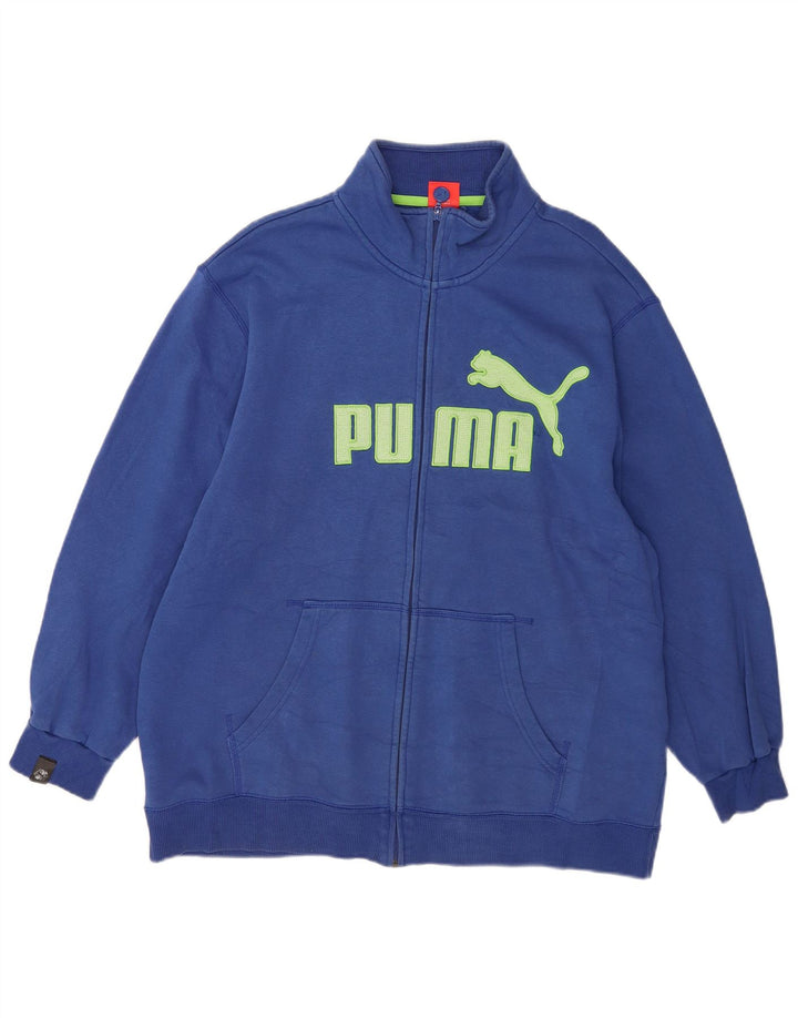 Męska kurtka dresowa Puma z grafiką, 2XL, niebieska, bawełniana
