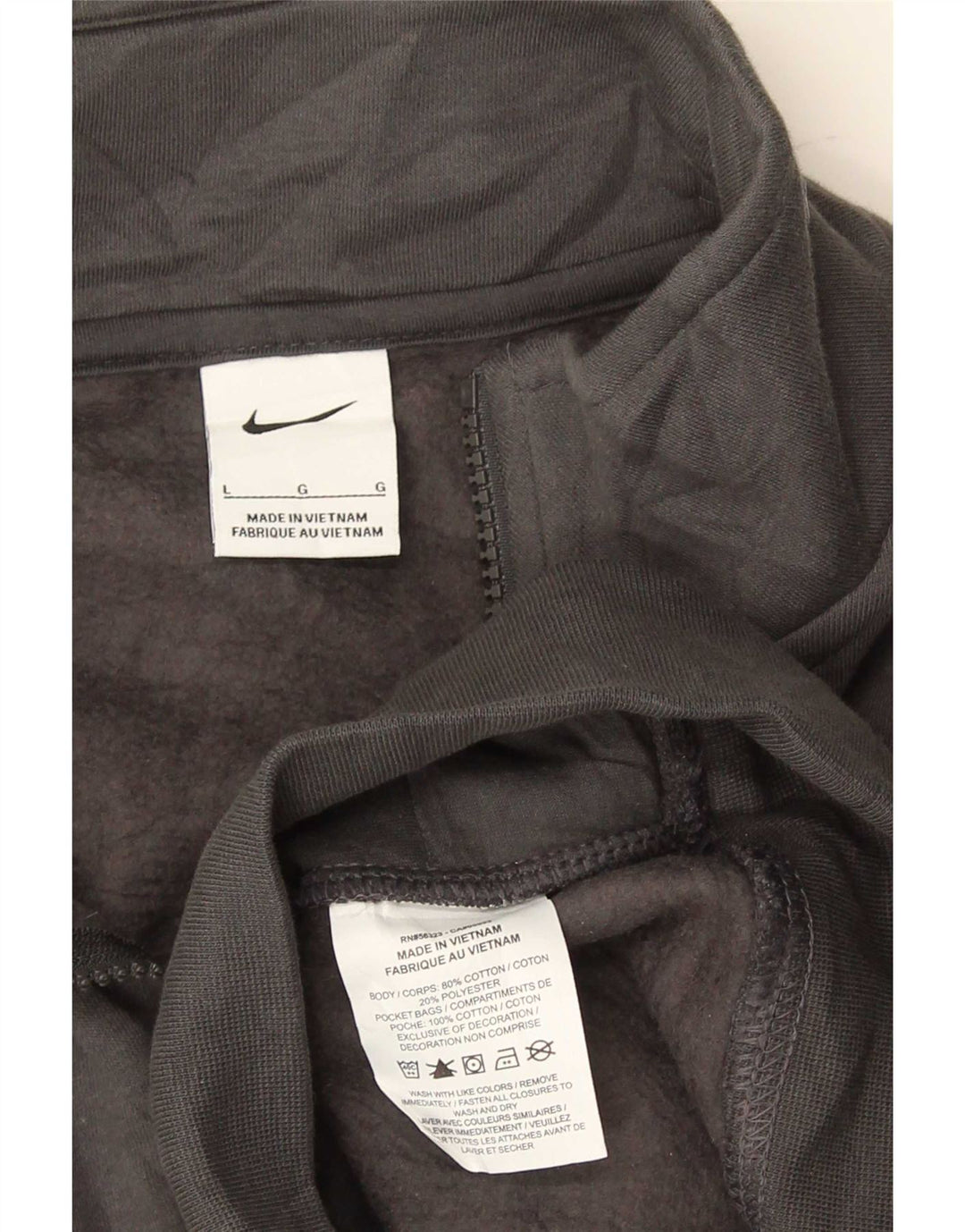 Męski sweter z zamkiem błyskawicznym Nike, duży, szary, bawełniany