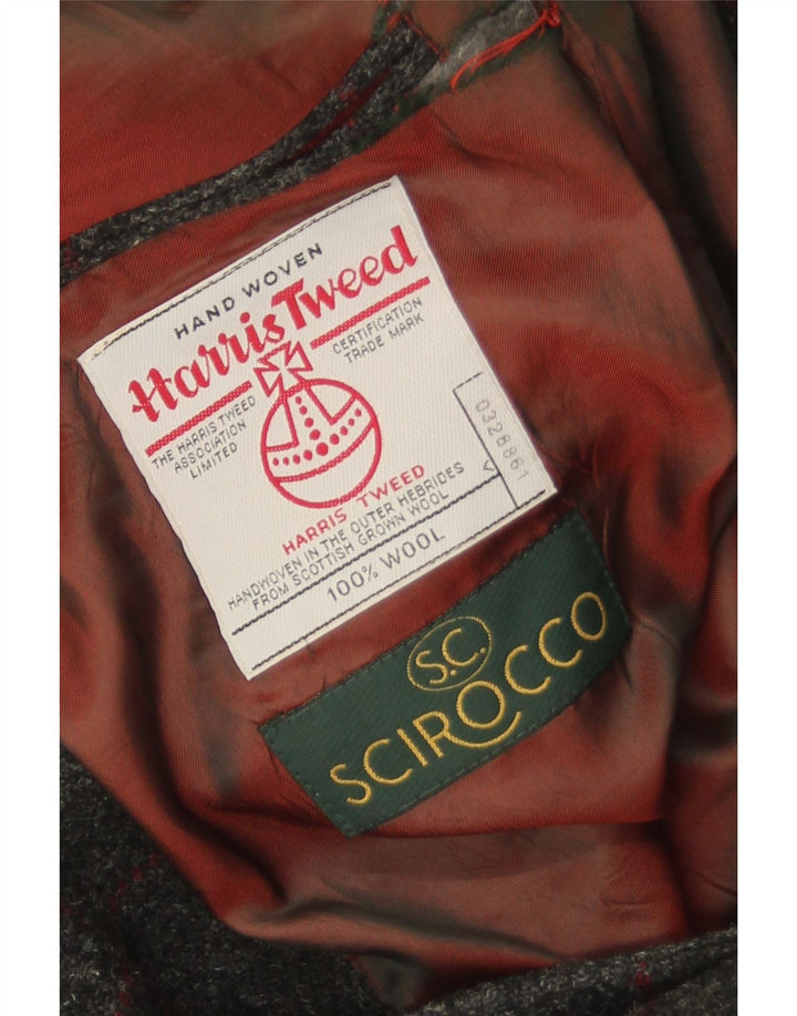 Męska marynarka Scirocco Harris Tweed zapinana na 2 guziki UK 40 w dużą szarą kratkę