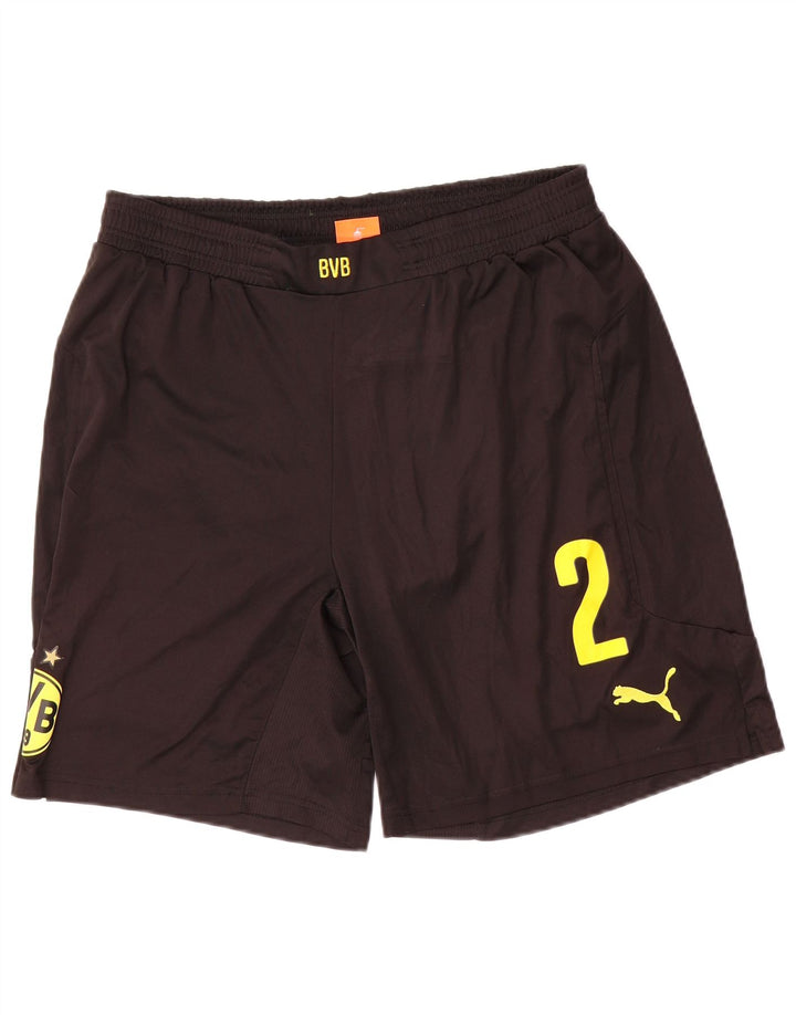 Męskie spodenki sportowe Puma BVB Dortmund z grafiką, duże, czarne, poliestrowe