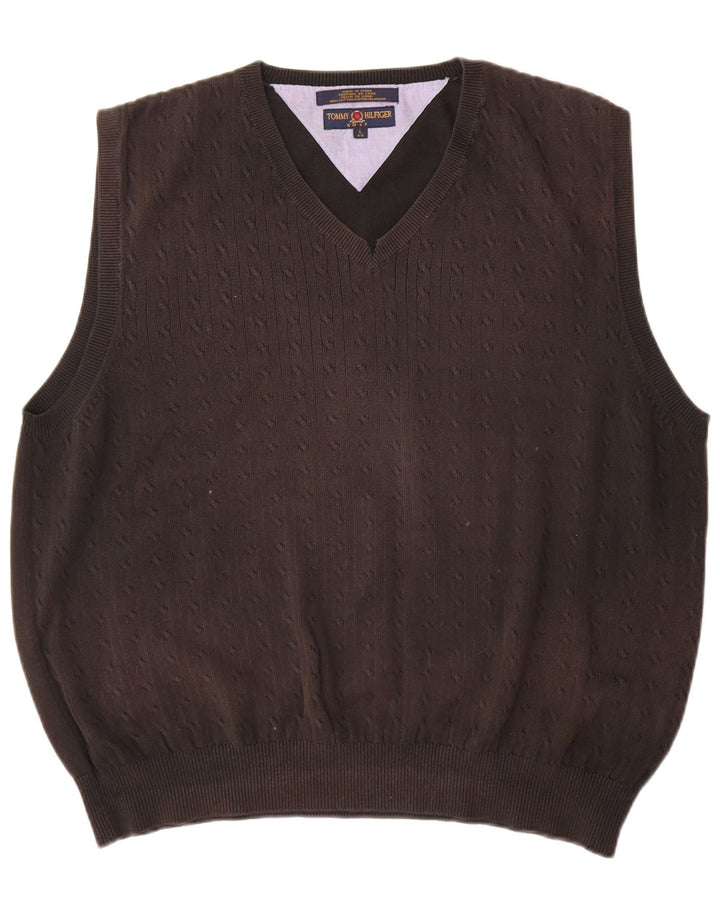 Męski podkoszulek Tommy Hilfiger z kamizelką, duży, czarny, bawełniany