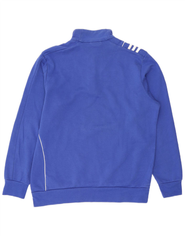 Adidas Męska bluza z zamkiem błyskawicznym, duża niebieska bawełna