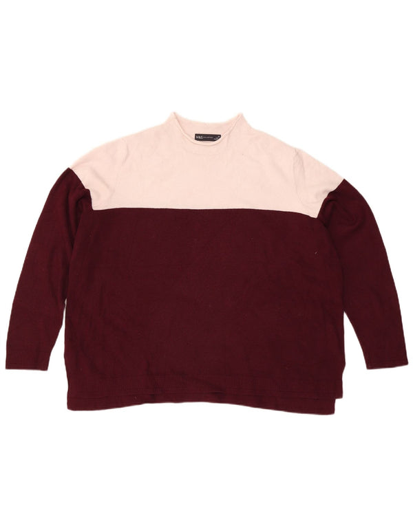 Marks & Spencer Damski sweter z golfem UK 20 2XL Burgundowy