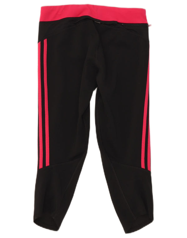 Damskie legginsy Adidas Capri UK 12, średni czarny poliester z blokami kolorów