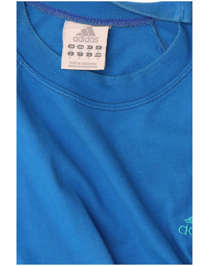 Adidas Męski T-shirt Top Duży Niebieski