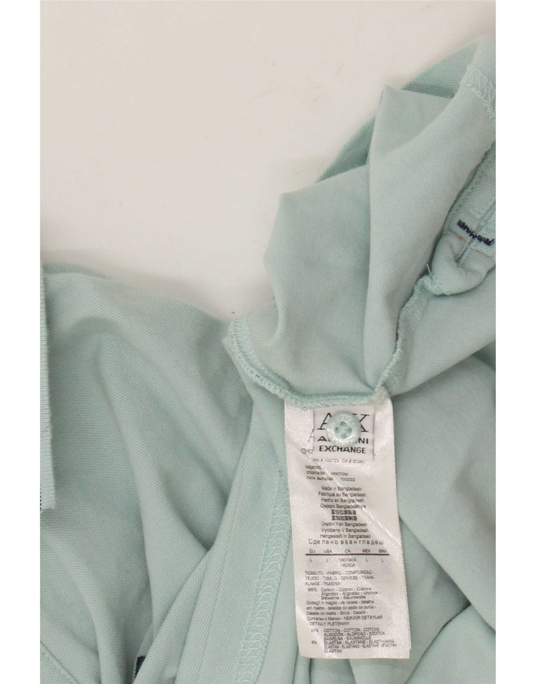 Męska koszulka polo Armani Exchange, duża, niebieska, bawełniana