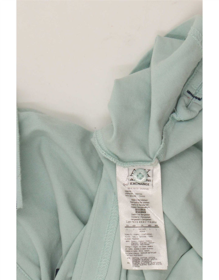 Męska koszulka polo Armani Exchange, duża, niebieska, bawełniana