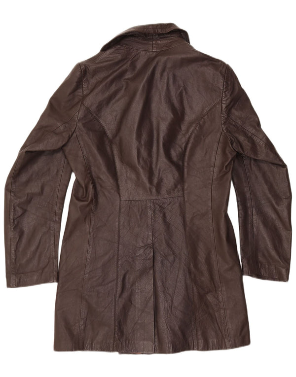 Damski płaszcz skórzany VINTAGE IT 50 XL brązowy