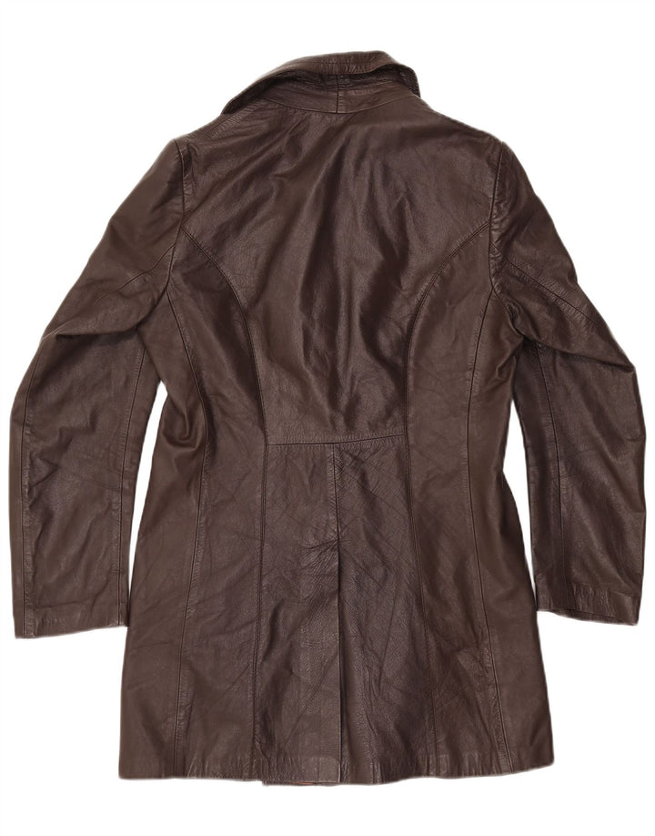 Damski płaszcz skórzany VINTAGE IT 50 XL brązowy