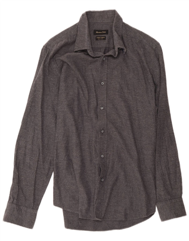 Koszula męska Massimo Dutti, duża, szara, w jodełkę