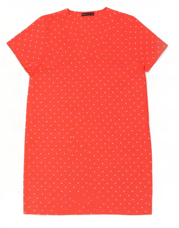 Marks & Spencer Damska sukienka typu shift UK 18 XL, różowa, poliester w kropki
