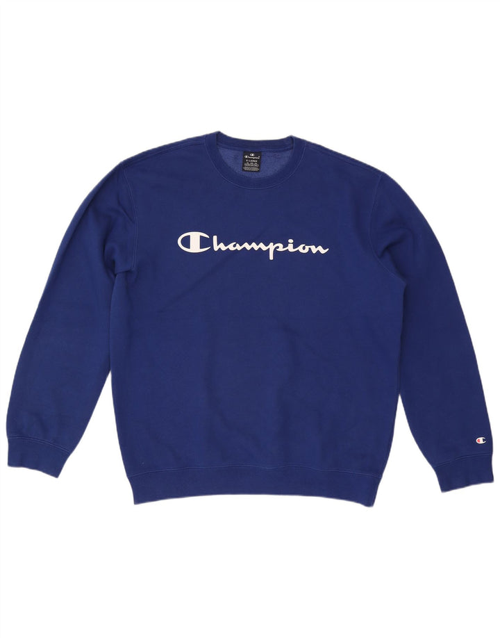 Męska bluza z grafiką Champion XL, niebieska, bawełniana
