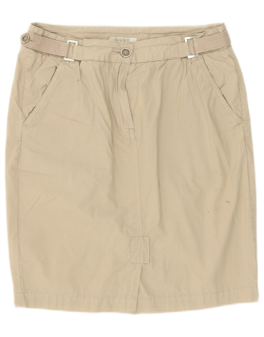Spódnica damska Geox Mini Straight IT 42 Medium W30 Beżowa bawełna