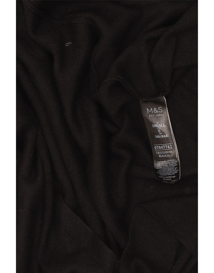 Marks & Spencer Damski sweter rozpinany o długim kroju, UK 10, mały, czarny