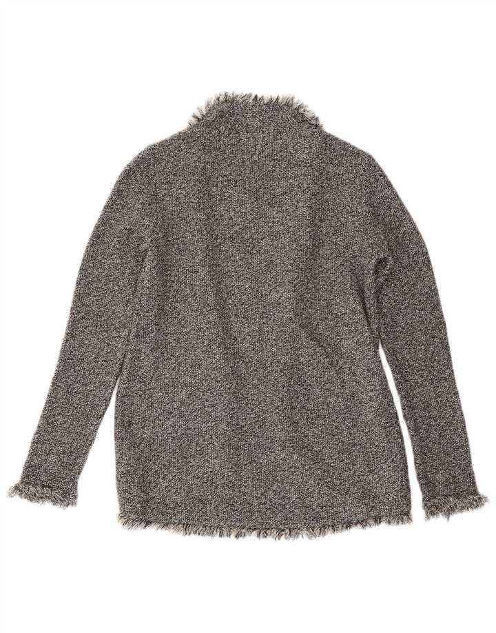 Damski sweter rozpinany ZARA UK 12 Średni szary, nakrapiany wiskoza