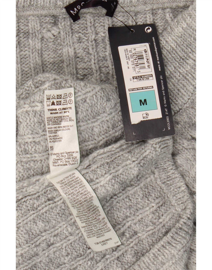 Marks & Spencer Damska dzianinowa spódnica midi średnia W30 szary akryl