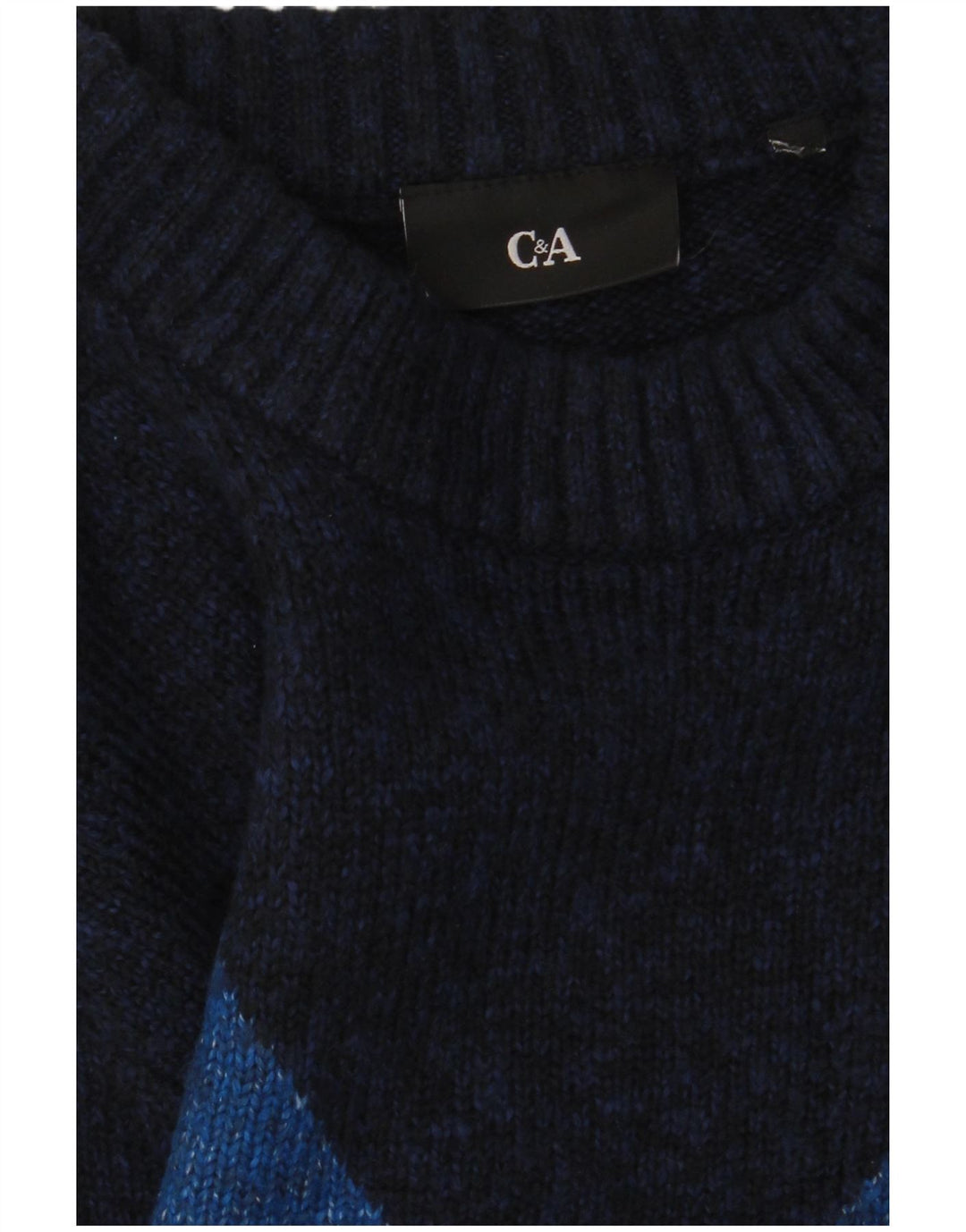 Męski sweter C & A z okrągłym dekoltem, mały granatowy Argyle/Diament